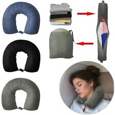 befüllbares Nackenkissen aus Samt füllbar Reißverschluss Flugzeug Gepäck Reise