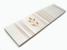 Fliesen Bordüren 25x6,7cm Badbordüren Badbordüre Bordüre Salvia beige Blume