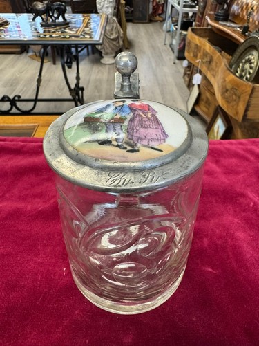 Antiker bierhumpen krug glas - antiker,