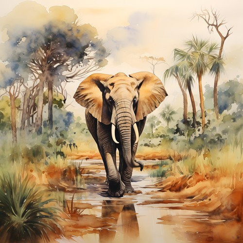 Wandbild elefant afrika - wandbild,