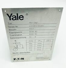 Typenschild Yale® VDP-30F unbenutzt NOS Sammler Gabelstapler Schild NOS rar