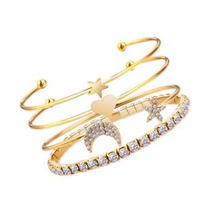  4Pcs Crystal Star Moon