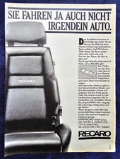 Recaro Autositz CS aus der Business Class,  originale Werbung aus 1986