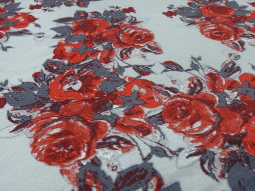 Stoff viskose jersey blumen - jersey,