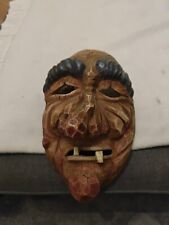 Alte Antike Holz Larve, Holz Maske, Larve, Karneval, Fasching, Holzlarve