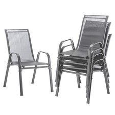 4er Set Gartenstuhl Stapelstuhl Metall Stühle Campingstuhl Terrassenstuhl