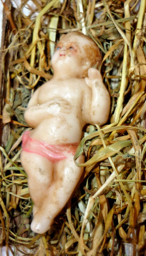 Alte krippenfigur wachs - alte,