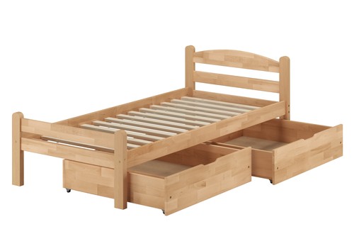 Einzelbett buche massiv 80x200 - buche,