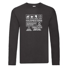 Achtung Probleme: Hausmeisterin | Hauswart Beruf Long Sleeve Schwarz