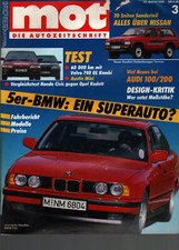 Zeitschrift MOT Auto #3 von 1988 BMW 5er Nissan Honda Civic Kadett Audi