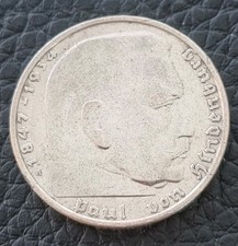 2 Reichsmark Paul von Hindenburg mit HK  Silber 1937 A 