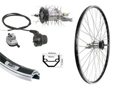 28" Hinterrad Shimano schwarz 3 Gang Nexus Nabenschaltung mit Rücktritt+Zubehör