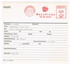 Düsseldorf Eller 1955 Wego Maschinen f Optik Wernicke  AFS Archivkarte Unikat