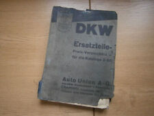 DKW, originales "Ersatzteile-Preis-Verzeichnis für die Kataloge 2-55" von 1938