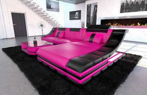 Ecksofa ledercouch sofa led - sofa,