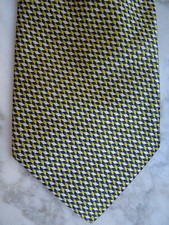 NO NAME ITALY Designer Krawatte 100% Seide #SCHWARZ/WEISS/GELB/SCHICKES MUSTER #