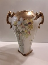 Jugendstil Vase handbemalte Blumenvase Reinold Schlegelmilch Nachlass ca. 1910