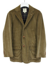 Brooks Brothers Blazer Herren Groß Kord Brown Gefüttert Einreihig