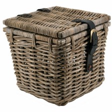 Rattankorb Truhe Stockholm S Rattan mit zwei Lederschließen Naturrattan Geflecht