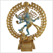 Shiva 42cm Messing hellblau