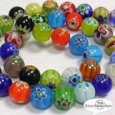 MILLEFIORI GLASPERLEN RUND 4mm