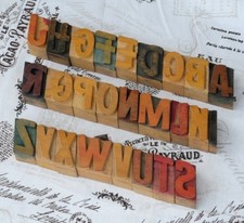 A-Z MIX Alphabet Holzletter Plakatschrift Lettern characters printers wood type