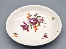 Wiener Porzellan Schale antik, Blumen Rose Handmalerei, 18. Jhd. , Bindenschild