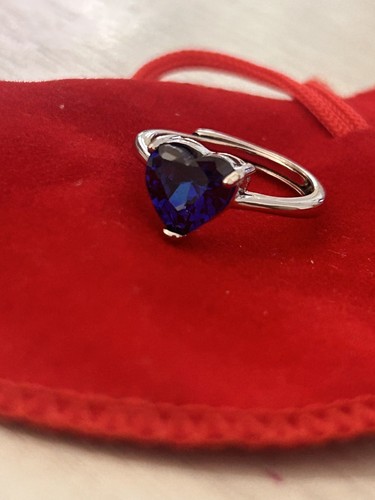 Ring silber 925 herz blau - ring,