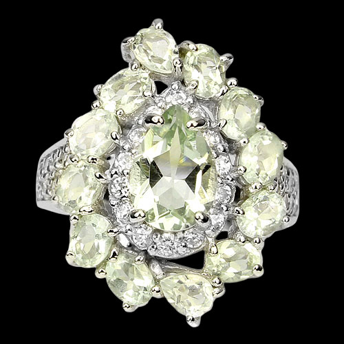 Ring prasiolith 925 silber - ring, 585