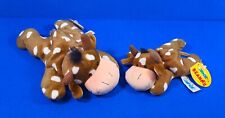 2x NICI KUH Farm Friends Plüsch weiß braun gefleckt  24 + 16cm liegend neuwertig