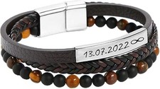 Herren Armband Braun Leder