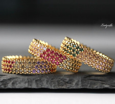 Stapel Ring Zirkonia bunt vergoldet Statementring Geschenkidee Frau Mutter