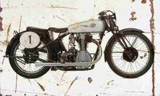 NSU 500SS 1931 gealtertes Oldtimer Schild A4 Retro