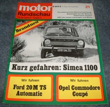 Motor Rundschau 21/67 Opel Commodore A Coupe, Ford 20 M TS P7a, Simca 1100