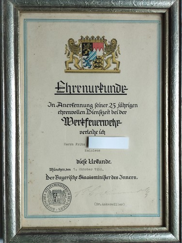Urkunde bayern jahre - urkunde,