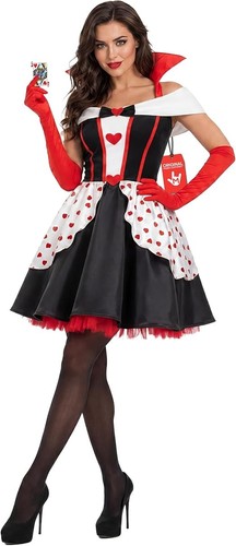 Rot herzkönigin kostüm damen - rot,
