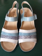 Ethno Von Florett Damen Marken Sommer Schuhe 38 Weiss/ Blau