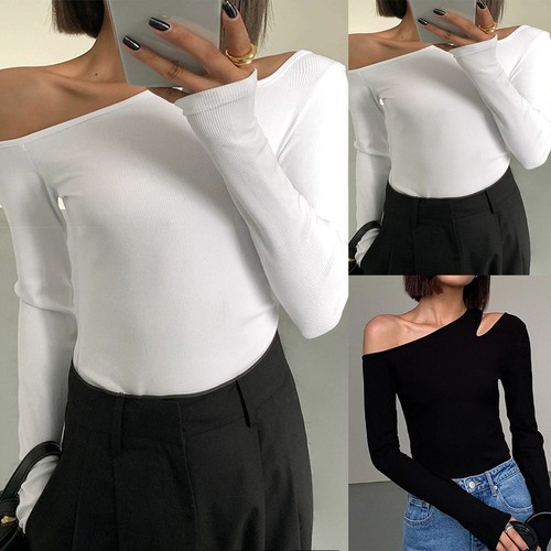 Damen hollow out schulterfrei - hollow,