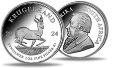 2024 - 1 oz Krügerrand/Springbock Silber .999 in Kapsel  Anlage-Münze Südafrika