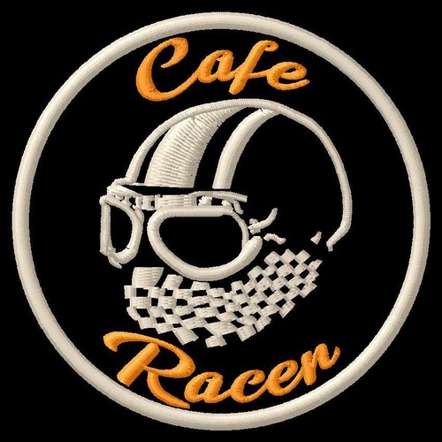 Cafe racer helmet iron - helmet, iron-on
