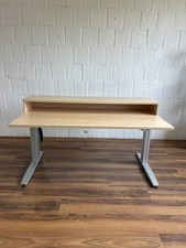 Ceka Schreibtisch elektrisch höhenverstallbar helle Buche grau