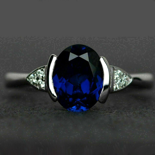 Oval blau diamant - kt,