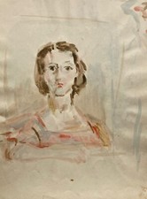 Aquarell Frau Porträt Kopf