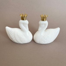 Vintage Avon Occur! 2x Parfum Mini Flakons Schwäne mit Krone