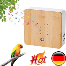 Vogelgezwitscher Soundbox weiß mit Bambus Holz Front - Vogelgeräusche Musikbox