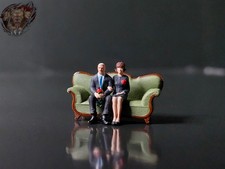 1/87 Loriot Sofa Rose Evelyn Hamann Figur Mann Frau Diorama Dekoration H0 HO