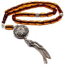 Tesbih OSMANLI AYYILDIZ Ateş Kehribar Büyükboy PüsküIlü islamische Gebetskette