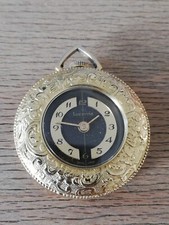 Nostalgische LUCERNE mechanische DAMEN TASCHENUHR Umhängeuhr Handaufzug 