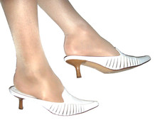 IVANO SANTINI - ITALY super spitze  Büro Mules 7 cm Gr. 42 ! Leder Mesh