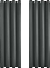 Deconovo Blickdichte Gardinen Ösenvorhang Thermo gegen Kälte, 138x132cm, 2er Set